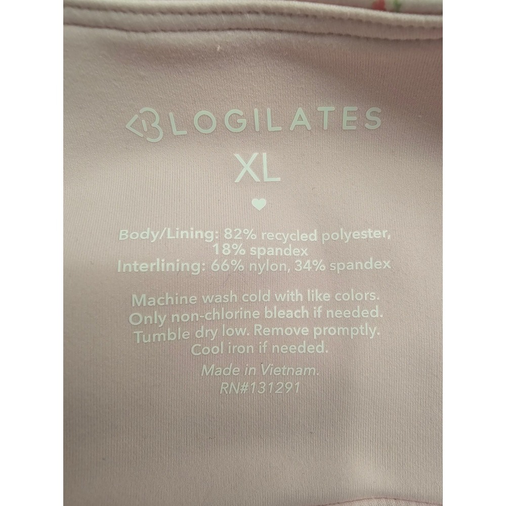 Blogilates Womens Ruffle Lace Up Tank Pink Floral Poly Blend XL - Picture 4 of 5